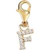 Depesche 11785-012 Charms Express Yourself-Ciondolo per collane e bracciali, Lettera F, Placcato Oro, Come Piccolo Regalo, Multicolore, Normal