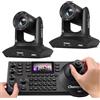 Chameye Telecamera PTZ 4K con NDI, Tracciamento AI-Automatico, Zoom Ottico 20X (Zoom ibrido 30x), Certificazione NDI HX, HDMI/USB 3.0/LAN, C420Tx2+ Controller PTZ NDI E300