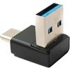System-S Adattatore USB 3.0 tipo A maschio a 3.1 C maschio unidirezionale angolare 5 Gbps cavo nero