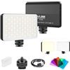 VIJIM VL120 Luce video integrata sulla fotocamera con Softbox e filtri colorati RGB,Mini Portatile LED luce video ricaricabile a 3100 mAh, Luce fotografica professionale 3200K-6500K bicolore 120 LED
