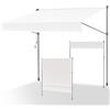 ISOISL - Tenda da sole a clip da 400 cm di larghezza, tenda da balcone con manovella, resistente ai raggi UV, regolabile in altezza, protezione solare e impermeabile, tenda da balcone senza fori per