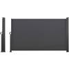 IDMarket - Tenda Sole Laterale Retrattile 180 x 400 cm Grigio Antracite