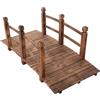 SOARS Ponte da Giardino in Legno di Abete Carbonizzato con Ringhiere, Ponticello Calpestabile per Giardino e Stagno Portata 100 kg, 150 x 67 x 55 cm, Marrone