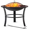 Gardebruk® Braciere Rotondo Fuoco da Esterno Mosaico 76x76cm Parascintille Camino da Giardino Stufa Caminetto Patio