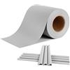 LZQ Strisce frangivista in PVC per recinzione, recinzione a doppia asta, con 20 clip di fissaggio, oscuranti, paravento (35 m x 19 cm, grigio chiaro)