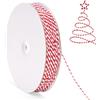 G2PLUS 100m Spago Bianco e Rosso: Corda in Cotone 2mm, Cordoncino Natalizio per Regalo Decorazioni,Fai-da-Te,Baker Twine Artigianale,Imballaggio Regalo