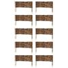 MC.Sammler 10 x Bordura da Giardino in Vimini - 20 cm x 60 cm - Steccato Decorativo, Bordo per Aiuole, Prato e Orto, Recinzione con Pioli in Faggio per Fiori, Verdure e Sentieri