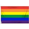 VKI Bandiera Arcobaleno 90 x 150 cm Resistente alle Intemperie con Anelli in Ottone | Colori Vivaci e Rinforzi a Doppia Cucitura | Per Giardino, Balcone ed Eventi