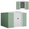 COSTWAY Casetta da Giardino 4,75㎡, Capanno da Esterno in Lamiera Zincata Resistente alle Intemperie con Porta Scorrevole e Tetto a Sella Galvanizzato con Ventilazione, 257 x 205 x 175,5 cm