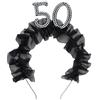 PartyDeco Cerchietto 50 Anni, con stoffa e perline, Nero