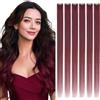 Rich Choices Extension a Clip Capelli Veri Umani 6pz 40cm 40g Extension Capelli Veri Clip Lisci Remy Naturali Human Hair Extensions #99J Vino rosso