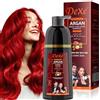 LUJAJIAO Shampoo Istantaneo per Capelli Neri 420ml - Shampoo Tintura Semipermanente per Capelli Naturali, Dura 30 Giorni, Formula ad Azione Rapida per Uomini e Donne (Red)
