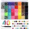 DELAESI 32000 Pezzi Strass per Unghie 3 mm Strass in Cristallo per Nail Art con Pinzette e Penna per Puntini Glitter Brillantini Decorazioni per Unghie per Fai Da Te Artigianato Unghie Abbigliamento