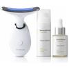 InnovaGoods - Confezione massaggiatore viso elettrico rassodante per viso e collo con LED, EMS e calore, siero viso Rice Joyboost 30 ml e crema viso idratante Rice Joycare 50 ml