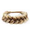 TOECWEGR Fascia con treccia di extension per capelli, accessorio di bellezza da donna e ragazza, classica treccia morbida e ampia, crema-sabbia-oro