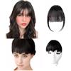 Qkepcy Frangia Clip In Capelli Veri 100% Naturali Extension Per Capelli Umani Morbida E Lavabile Frangia Finta Per Donna Facile Da Applicare E Manutenere Colore Nero Naturale