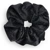 SXQLYH Elastico per capelli in velluto per scrunchie, grande elastico per capelli, spesso, morbido, lucido, per coda di cavallo, per capelli lunghi e spessi (nero)