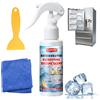 Eniyou Spray sbrinante per congelatore, 120 ml, spray antigelo per frigorifero, ad alta efficienza, con raschietto e asciugamano, sbrinamento rapido, risparmio energetico, elimina gli odori
