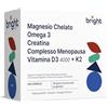 Bright Naturo Omega 3 TG, Magnesio, Vitamina D3 e K2, Creatina Monoidrato, Complesso Menopausa - SmartAbsorb™ | per l'immunità, la salute delle ossa e l'energia | 28 bustine giornaliere