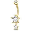 Agrewd Piercing per ombelico a forma di stella, in vero argento 925, per ombelico, in gravidanza, 14 G, 10 mm, per uomo e donna