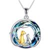 Vadmans Collana con ciondolo a forma di gatto, in argento Sterling e quarzo rosa, ideale per donne amanti dei gatti, Argento sterling, Nessuna pietra preziosa