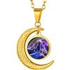 Suplight Collana Donna Segno Zodiacale Gemelli Collana Oro Donna Collana Donna Placcato Oro 18K Collana Donna Mezzaluna Costellazione Gemelli Regalo per Donna Ragazza Natale Compleanno