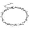 Dankadi Bracciale con ciondolo a forma di coniglio, a cuore, lunghezza 8, 20 cm, in argento Sterling, catena regolabile con animali coniglio, carino, amore, chiusura morbida, regalo di gioielli da