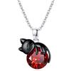 Vadmans Gatto Nero Collana in Argento Sterling Gatto Ciondolo di Pietra Portafortuna Gioielli per Donne Amanti dei Gatti Regali (1- Gennaio)