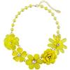 BOCAR Collana Statement Spessa con 5 Fiori Intrecciati in Acrilico e Catena, Stile Bohemien Casual per Donna (NK-10127-yellow)