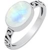 Sterling Silver Jewelry Anello solitario con pietra naturale da donna, in argento Sterling 925, forma ovale, realizzato a mano, leggero, gioiello alla moda, perfetto per anniversario di matrimonio e occasioni speciali, 20 7