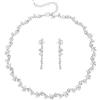 Clearine Gioielli da sposa per le signore della sposa, splendida collana di strass a goccia a grappolo lungo orecchini set per la sposa damigella d'onore partito prom