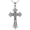 Vadmans Vintage Cross Necklace Ciondolo A Croce in Argento Sterling Gioielli Gotici Regalo per Donne E Uomini
