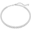 Swarovski Collana Imber Tennis, Taglio Round, Bianca, Placcato rodio