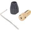 Ejoyous Mandrino per Trapano a 3 Griffe Mandrino Autoserrante in Ottone e Lega di Alluminio Gamma di Serraggio da 0,3 a,4 Mm con Asta di Prolunga e Chiave Esagonale per Utensili Rotanti Micro