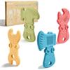 TYRY.HU Massaggia Gengive per Neonati 4 Pezzi Dentizione Neonati Giocattolo Senza BPA Silicone per Ragazzi e Ragazze Regalo Bambini(A)