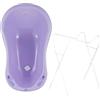 Hylat Baby Yeti Viola Vaschetta Bagnetto Neonato con Supporto e Tappo - Certificata TÜV Rheinland - per Bambini Fino a 12 Mesi in Plastica Senza BPA - Collezione Lite - Vasca neonato bagnetto