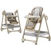 Aveainelle Seggiolone 2 in 1 con modalità altalena, sedia pieghevole con ruote, regolazione in altezza a 5 livelli, design a 2 ripiani, per bambini da 6 a 36 mesi (Y8122-KHAKI)