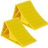 QWORK® 2 Pezzi Cunei frenanti 155x100x100 mm, Generico Cuneo fermaruota, Adatti al rimorchio delle roulotte, Giallo