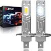 KATUR Lampadine H1 LED, 26000LM 6000K Bianco Lampadina H1 LED Senza Ventola Impermeabile Mini Formato Plug And Play, Confezione da 2
