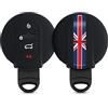 kwmobile Custodia Coprichiave Compatibile con Mini con 3 tasti Smart Key Cover - Copritelecomando Chiave Auto - Copri Chiavi Macchina Union Flag