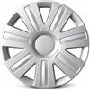 Generico Set 4 Copricerchi 15 Pollici Compatibili con Ford Fiesta, Fusion e 2002> | Coppe Ruota Silver per Cerchi in Ferro | Kit 4 Pezzi