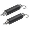 Leiwee Molle per Scarico Moto, 2 Pezzi Molla Tensione in Acciaio Inox con Rivestimento in Gomma, Doppio Gancio per Silenziatore e Supporto, Antiruggine e Antivibrante (Nero)