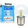 SOFOC Lampadina LED BA21D giallo G40 6V-30V per Faro Moto Auto 1Pcs | 6V-30V AC/DC - Design G40 1:1 - 3 pin 120° - Abbagliante/Anabbagliante - Illuminazione 360° - Collegamento diretto
