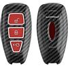 kwmobile Custodia Copri Chiave Compatibile con Ford con 3 tasti Keyless Go - Cover Coprichiave Telecomando Auto in Plastica e Silicone - Effetto Carbonio