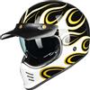 ILM Casco Moto Vintage per Adulti Uomini Donne Visiera Interna Compatibile per ATV Cruiser Scooter ECE22.06 Z502,Oro Fuoco,XL