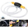 Flintronic Pompa Manuale, Con Tubo Sifone 2M e Valvola Regolazione（Giallo） | Pompa trasferimento liquidi alto flusso per acqua, benzina, diesel, olio motore e liquidi non corrosivi per auto