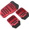 TangDao Pedali Auto Copripedale antiscivolo sportivo in lega di alluminio kit copripedaliera auto per acceleratore, frizione, freno (Rosso)