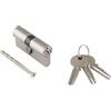 Marchesi H36000 - Doppio cilindro da incasso per porta, serratura di sicurezza, senza scheda di sicurezza, in ottone nichelato, 30,5/35,5 mm, con 3 chiavi