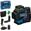 Bosch Professional Livella Laser GLL 12V‑100‑33 CG (3×360° linee laser verdi, incl. LB10, clip a soffitto DK20, 2×batterie GBA 12V 2.0Ah, caricatore GAL 12V‑40, L‑BOXX 136) - Amazon Exclusive Set
