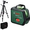 Bosch Livella Laser a Linee PLL360‑15G (linee laser verdi a 360°, IP54, batteria Li‑ion con ricarica USB‑C, incl. supporto TT120, custodia e manuale)